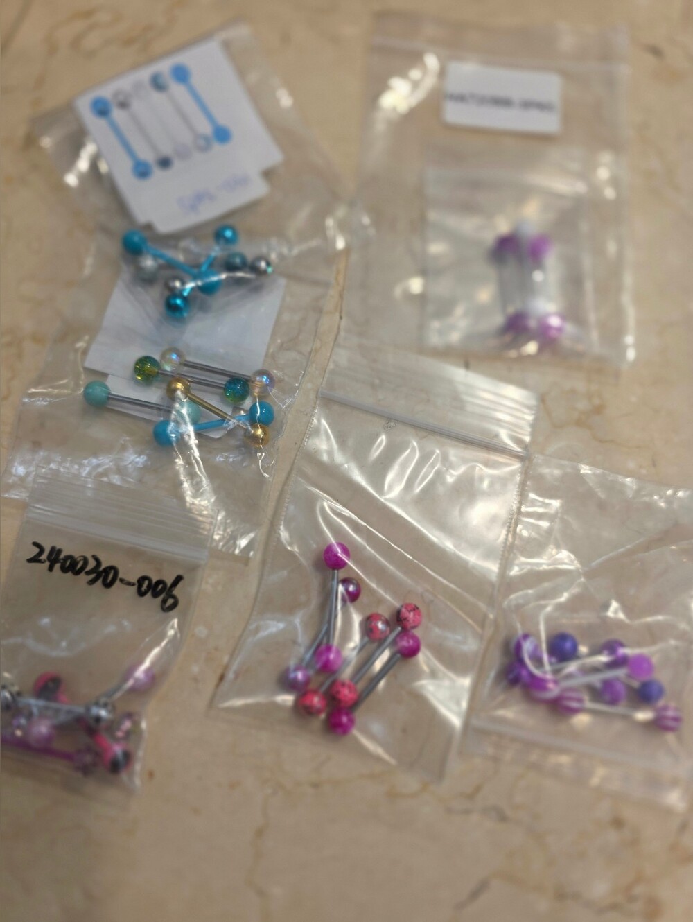Assorted Color Barbell Body Jewelry Set